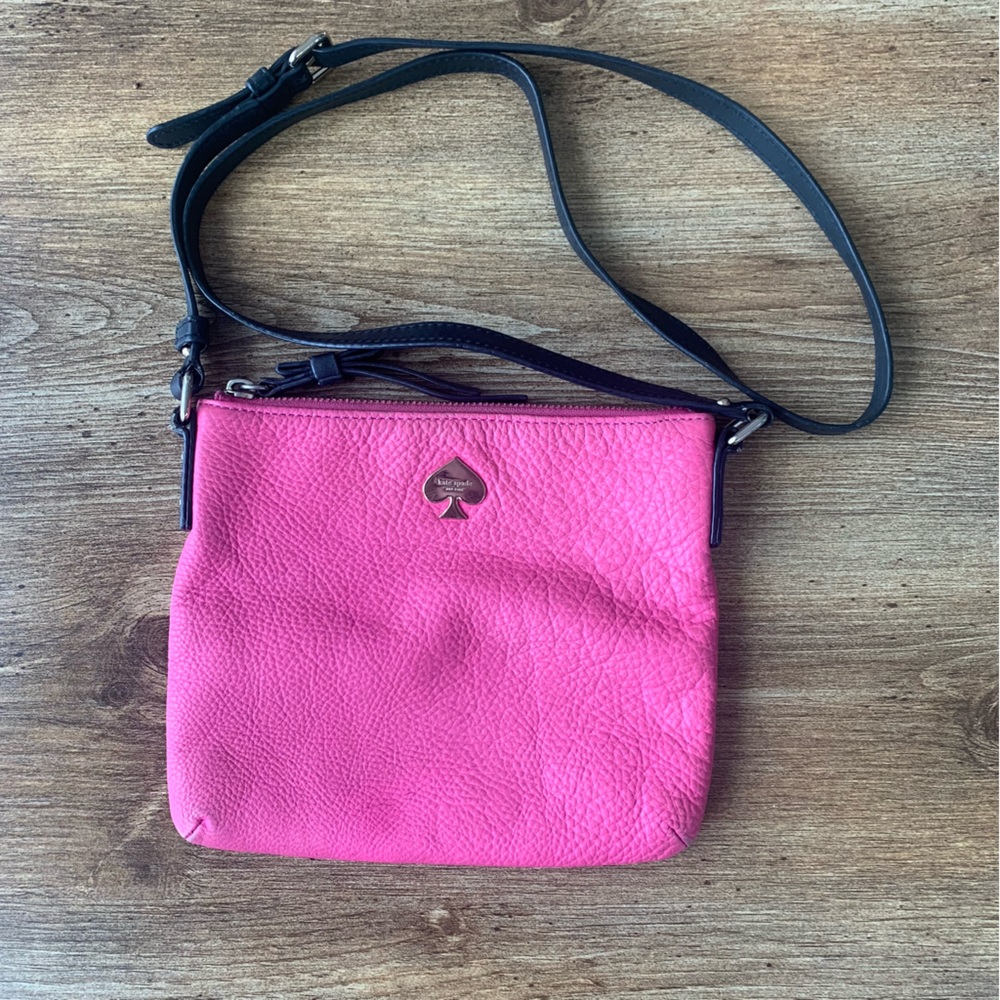 Kate Spade Pink Crossbody Bag with Bow Zipper